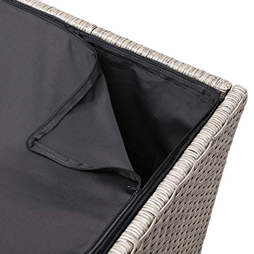 Detalle 2 de CASARIA® Baúl XXL 318L Poliratán Acero | Impermeable & Duradero