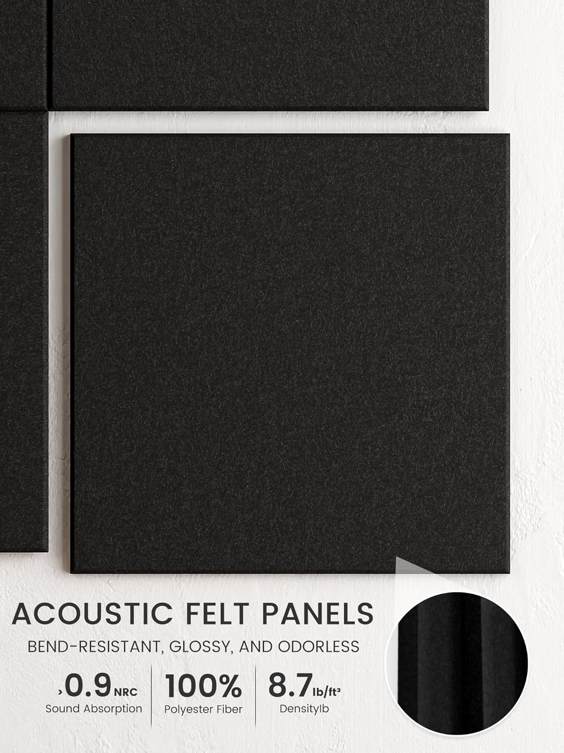 Thumbnail 2 de Bumusty Large Felt Notice Board (48" x 36") alternative, 12-pack with 70 removable adhesive tabs