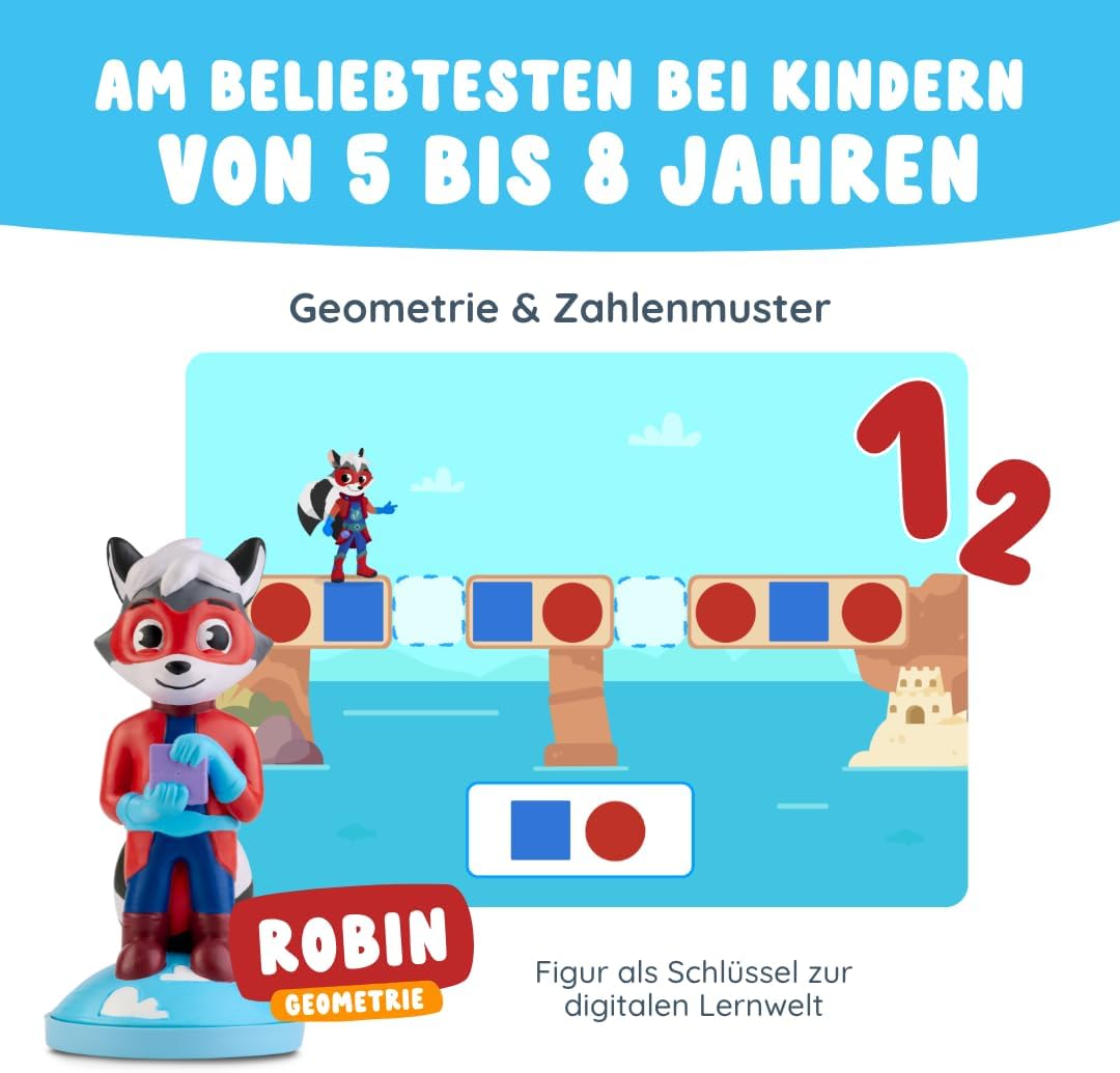 Detalle de Edurino Figur Robin: Geometrie- & Zahlenmuster-Lernspiel (ab 4 Jahren) inkl. App