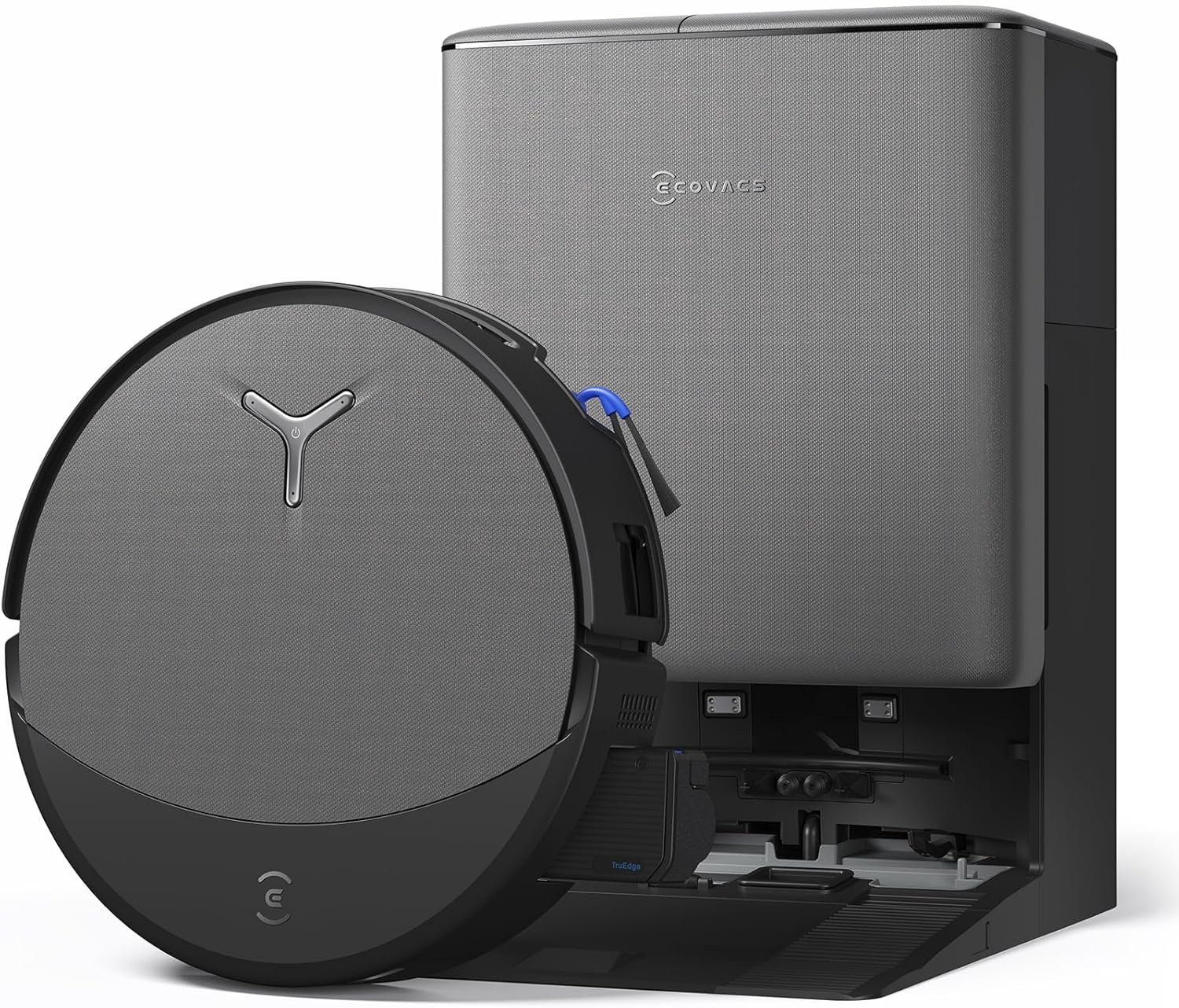 Detalle de ECOVACS DEEBOT T90 PRO Omni Saugroboter mit Wischfunktion – 30.000 Pa, Omni-Dock & PowerBoost, OZMO Roller 3.0, Schwarz