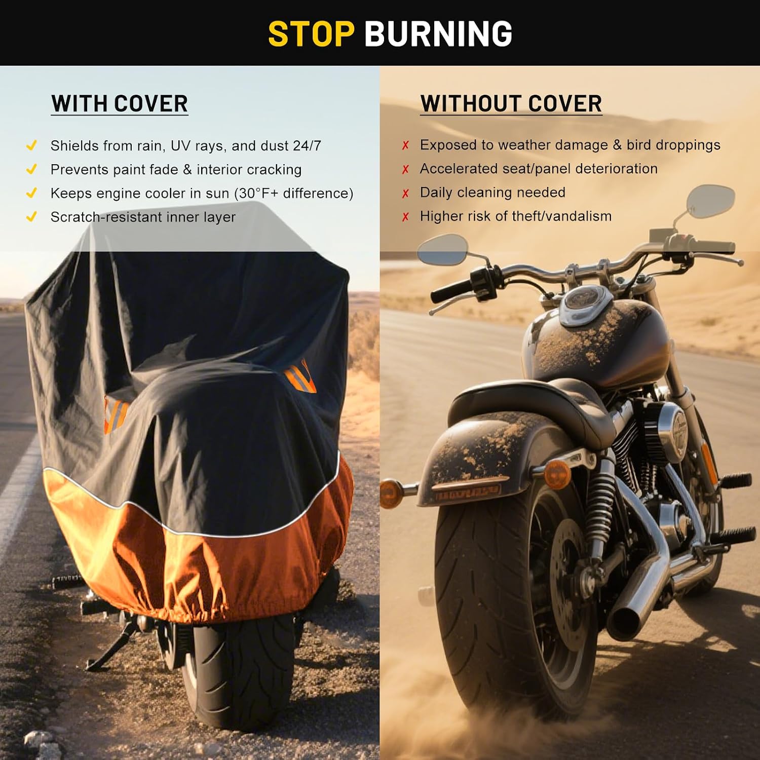 Thumbnail 5 de XYZCTEM Motorcycle Cover 116-Inch Fit