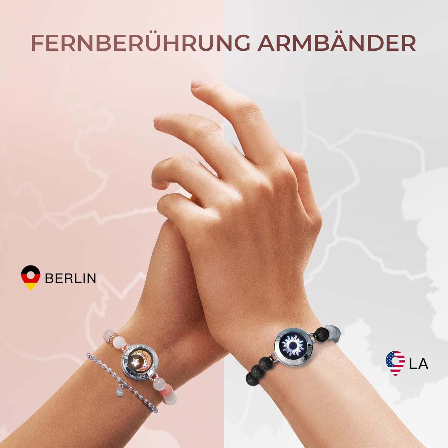 Detalle de TOTWOO Intelligente Partnerarmbänder für Fernbeziehungen – 1:1 Bluetooth-Koppelung, App-Steuerung und Licht-Vibrationssignale
