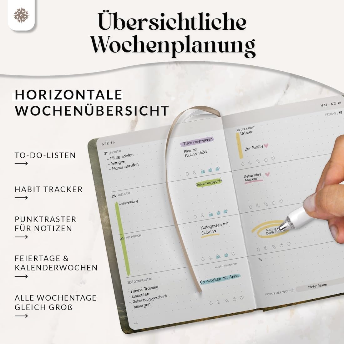 Thumbnail 1 de Lebenskompass® Kalender 2026 A6 Terminplaner WALD 📒