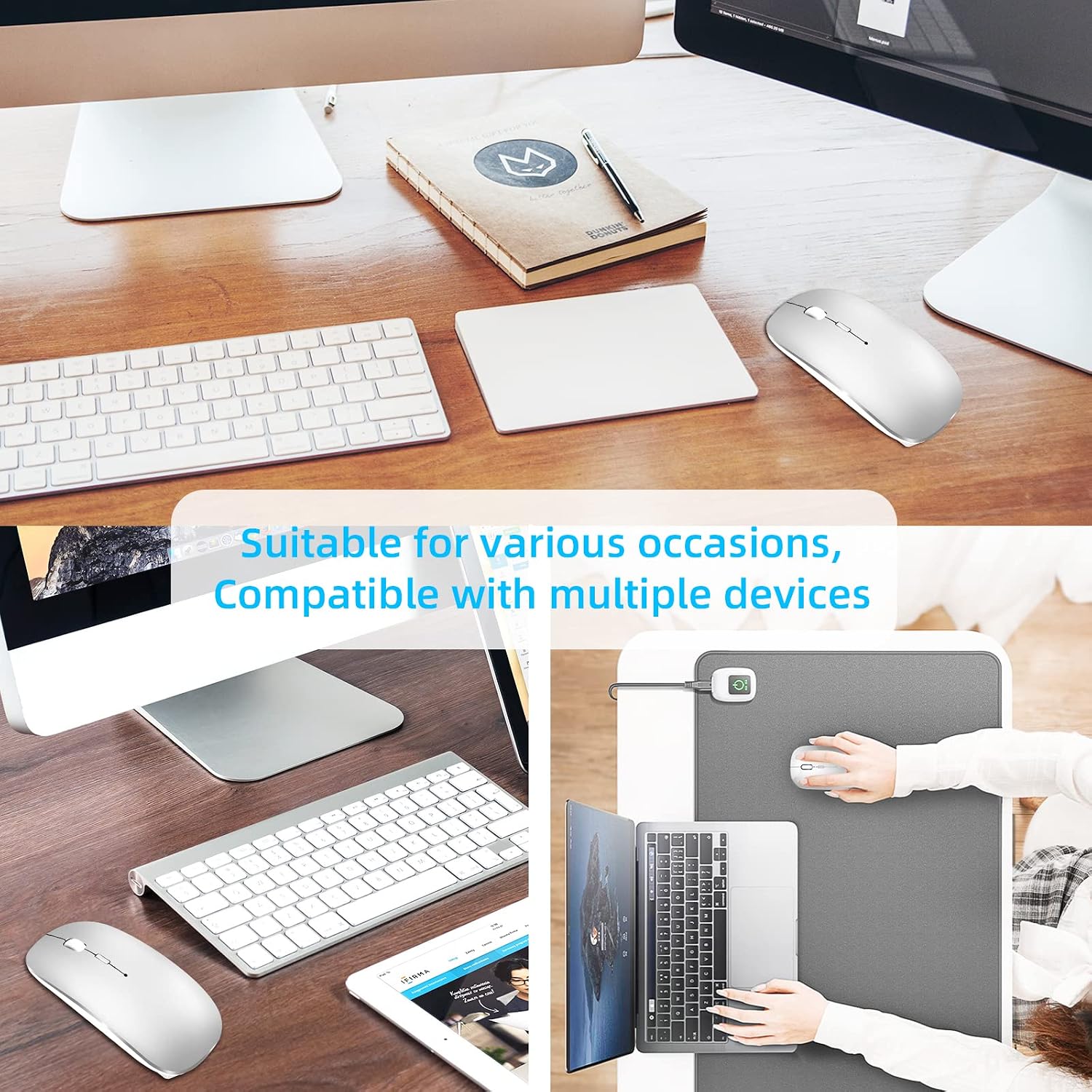 Thumbnail 6 de QYFP Bluetooth Mouse rechargeable wireless mouse for MacBook