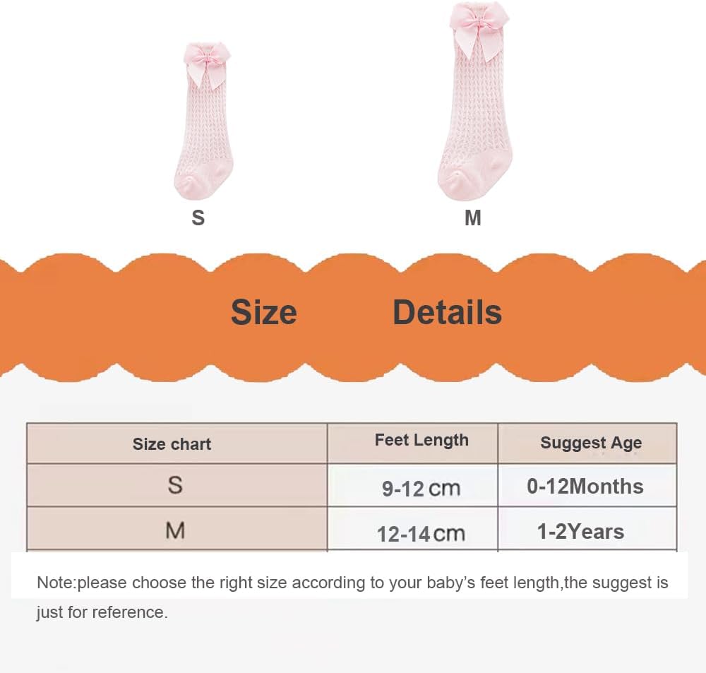Thumbnail 3 de HXQLXGT Spanish 5 Pack Baby Girls Bow Knee High Socks