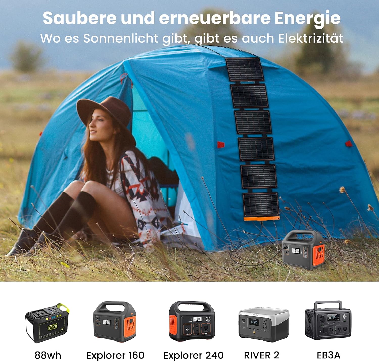 Detalle de Solarpanel 60W Flexsolar Tragbares faltbares Solarladegerät IP67 – kompakt, robust und vielseitig
