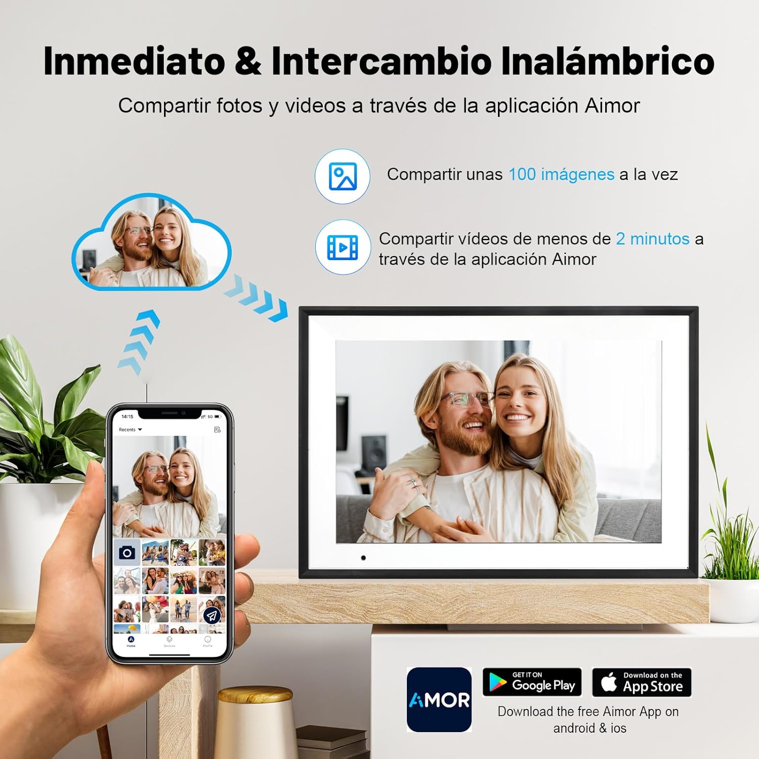 Thumbnail 1 de AEEZO 10,1 Zoll Digitaler Bilderrahmen 32GB