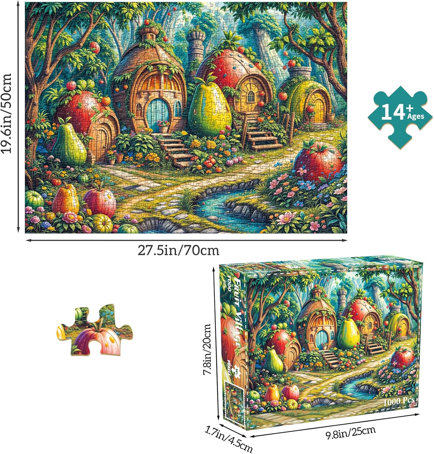 Thumbnail 1 de MOJIGE Puzzle mit 1000 Teilen „Obsthaus“ – Erwachsene & Familienrätsel