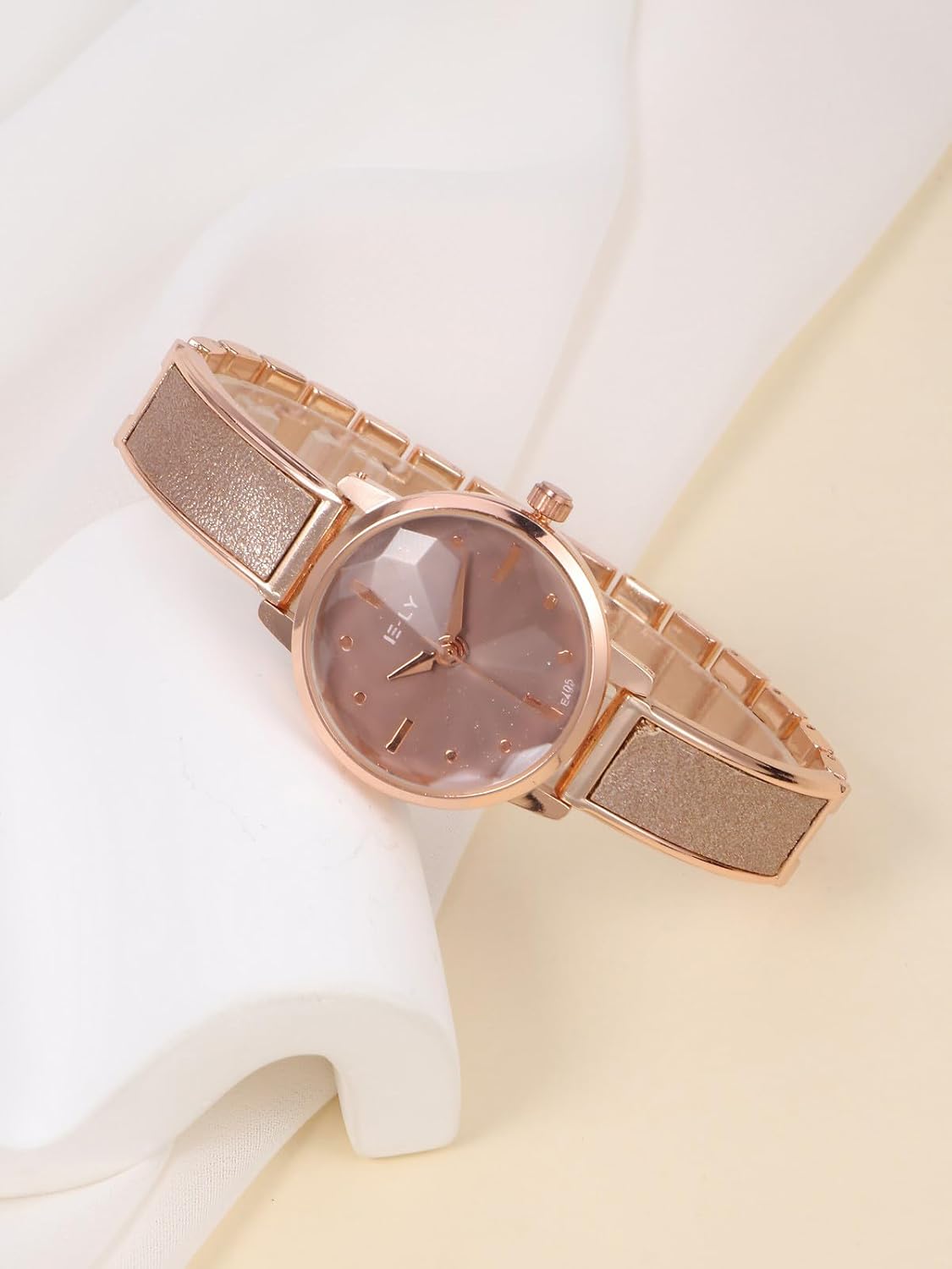 Thumbnail 3 de JSDDE Damen Armbanduhr Elegant mit roségoldfarbenem Zifferblatt und Gliederarmband