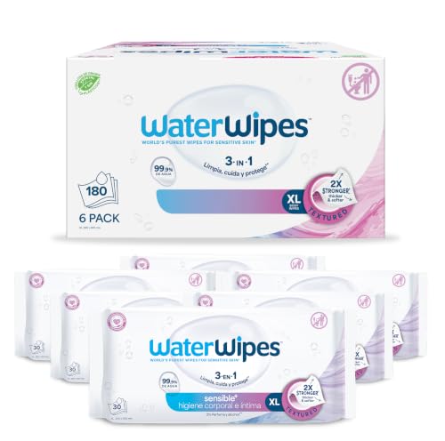 Detalle de WaterWipes Sensitive+ Body & Intimate XL Wipes: higiene suave para pieles sensibles