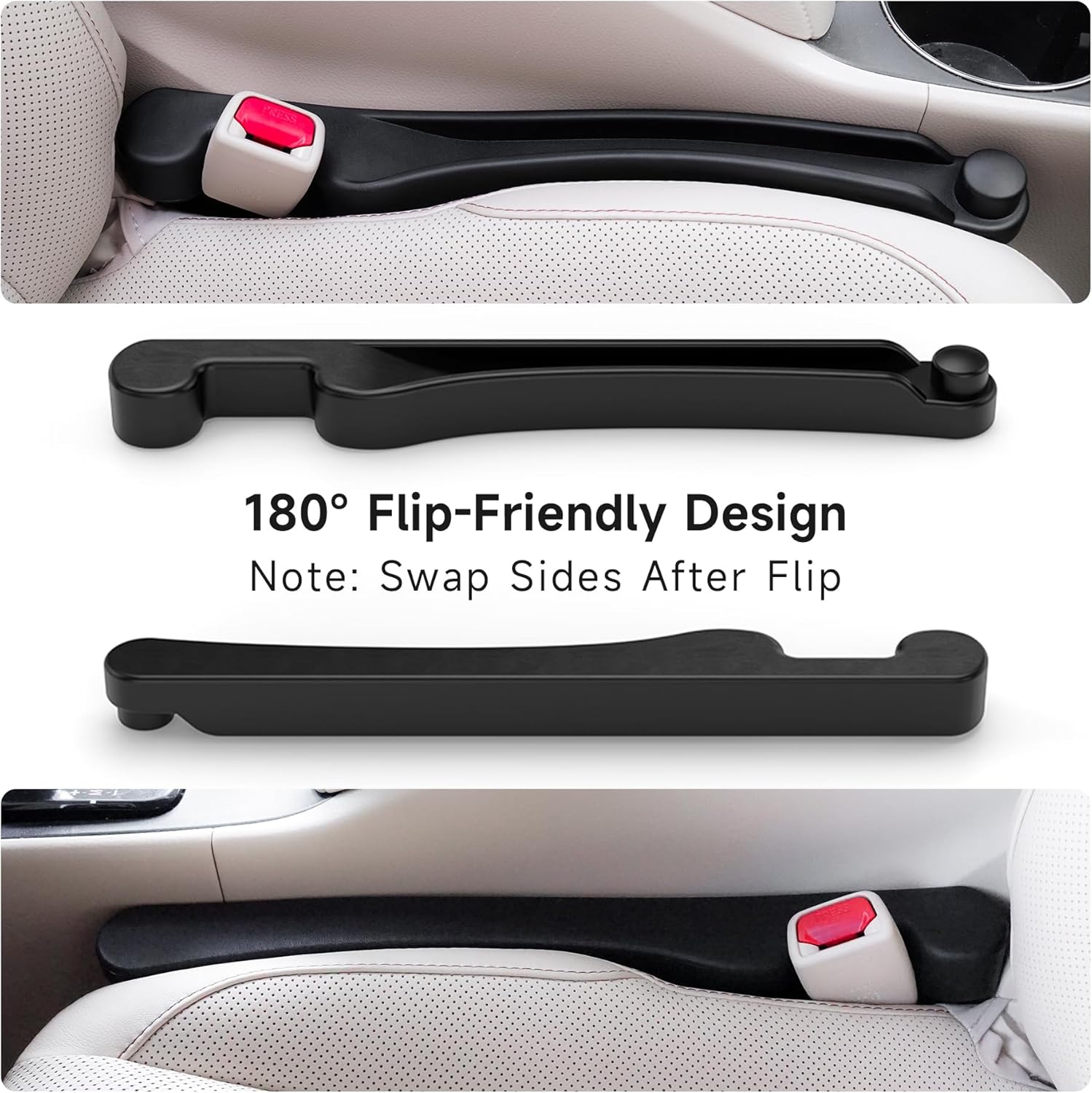 Thumbnail 5 de Givifive Car Seat Gap Filler Set of 2 with Organizer & Hook Function (Universal Fit)