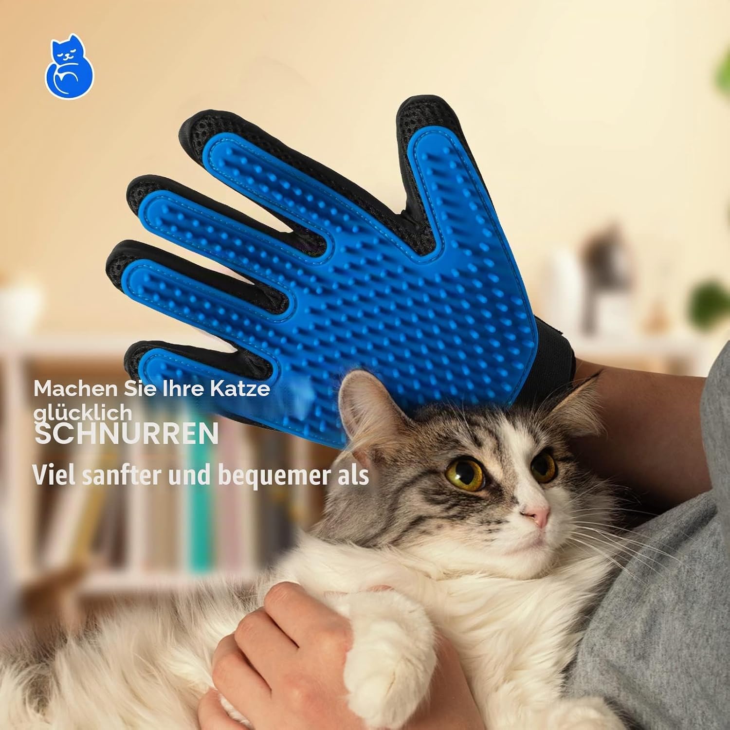 Thumbnail 2 de Haustierpflege-Handschuhe Katzenbürsten sanftes Haaren 1 Paar
