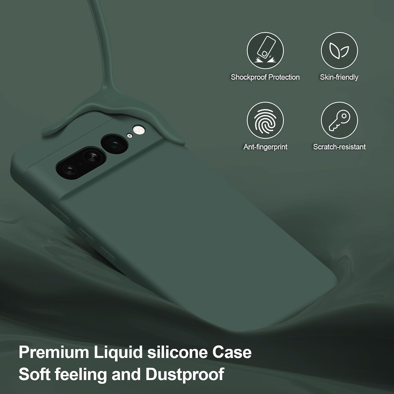 Detalle de Pixel 7 Pro silicone case in green