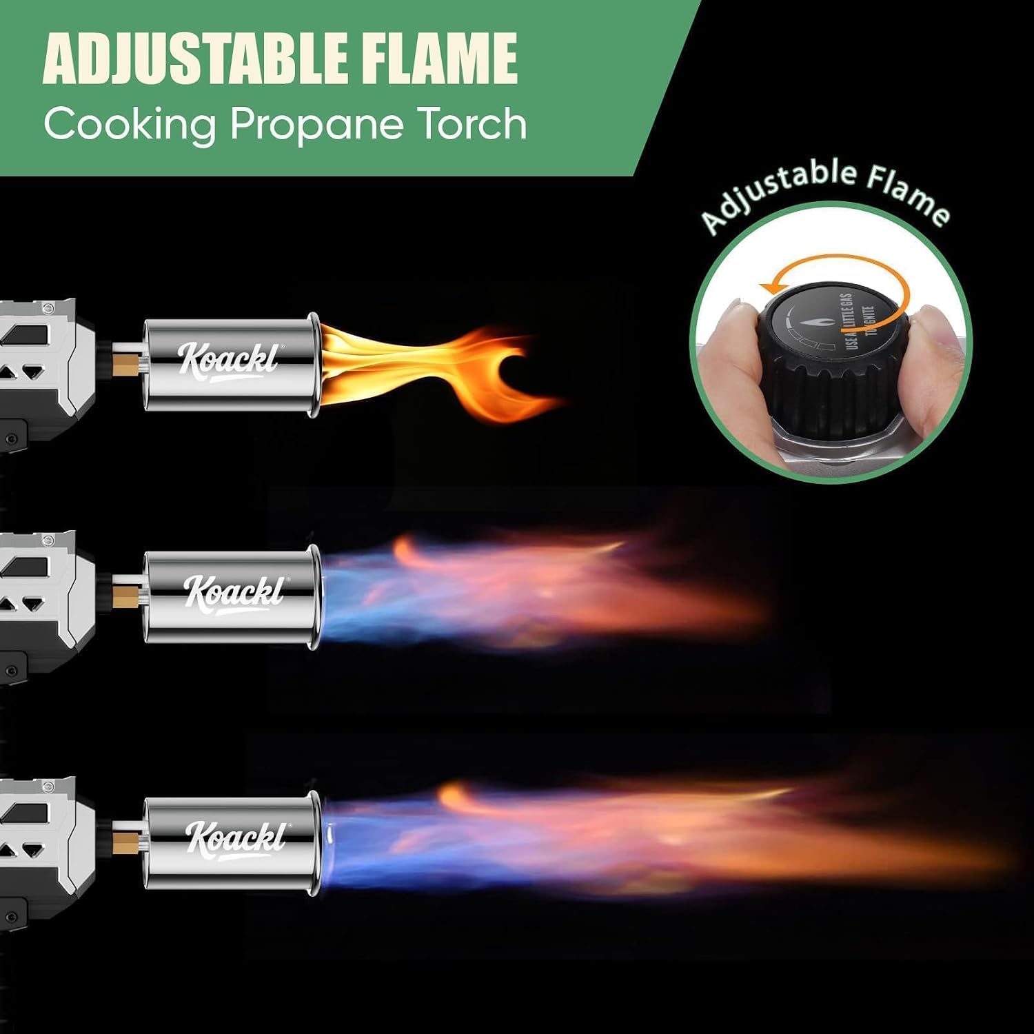 Detalle de Koackl 8012-2PCS Propane Torch Set, Adjustable Flame, 2-Pack