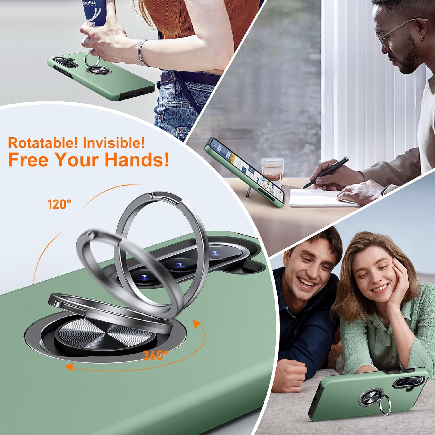 Detalle 2 de AOUIA Samsung Galaxy A36 5G case with 360° ring