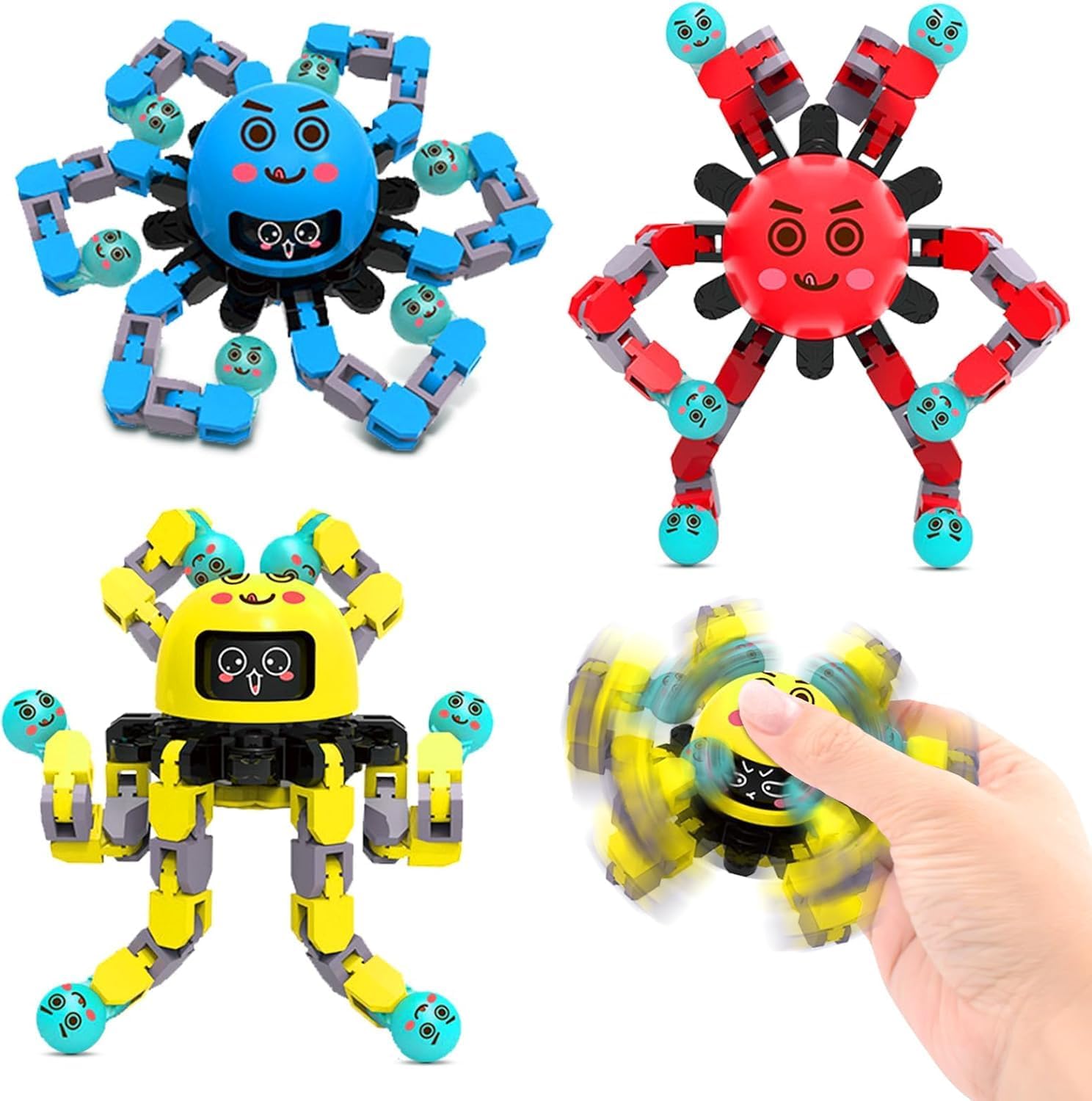 ASIOWELY Transformable Fidget Spinner 3-Piece Set