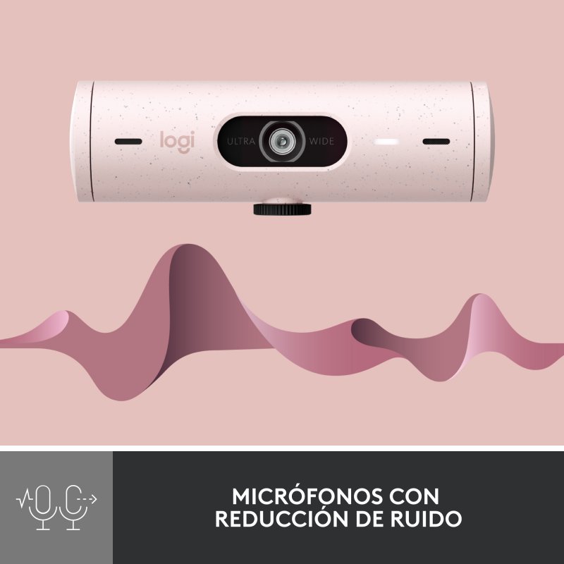 Thumbnail 2 de Logitech Brio 500 Webcam FullHD en Color Rosa
