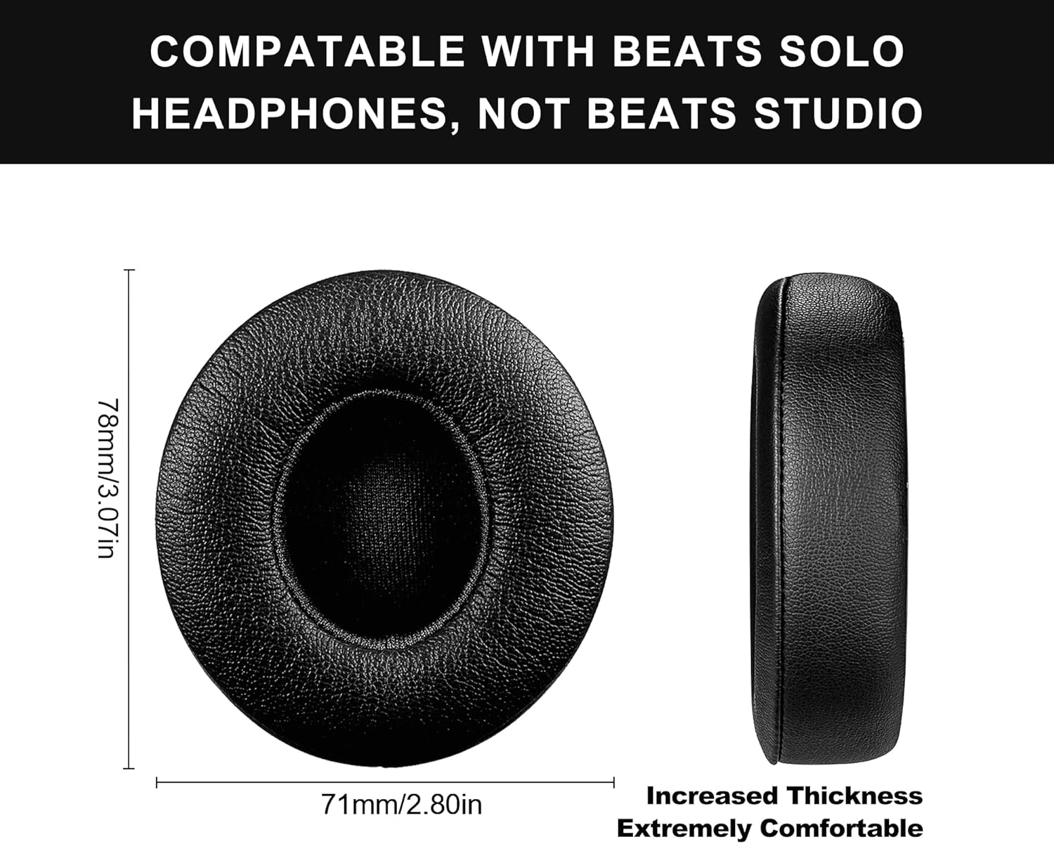 Thumbnail 4 de Link Dream Coussinets d’oreille en mousse à mémoire de forme pour Beats Solo 2/3 (Noir)