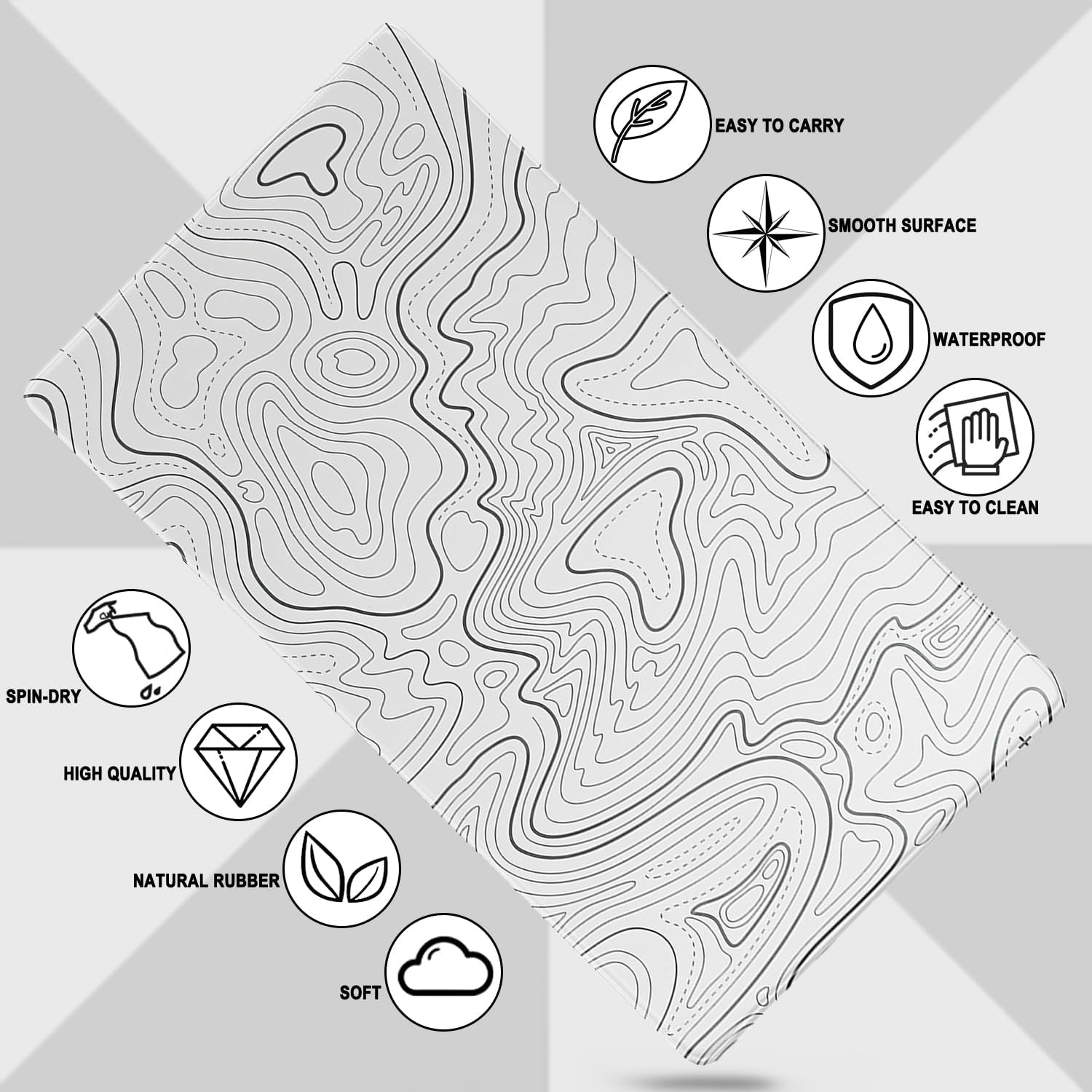 Thumbnail 4 de AREYLO Large Mouse Pad, 31.5 x 15.7 in, White, Stitched Edges