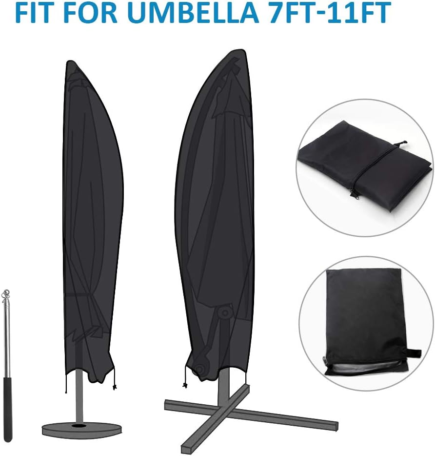 Thumbnail 3 de Senders Ampelschirm-Schutzhülle mit Stab 2–4 m, 265x40/70/50 cm – 210D Oxford-Gewebe, wasserdicht