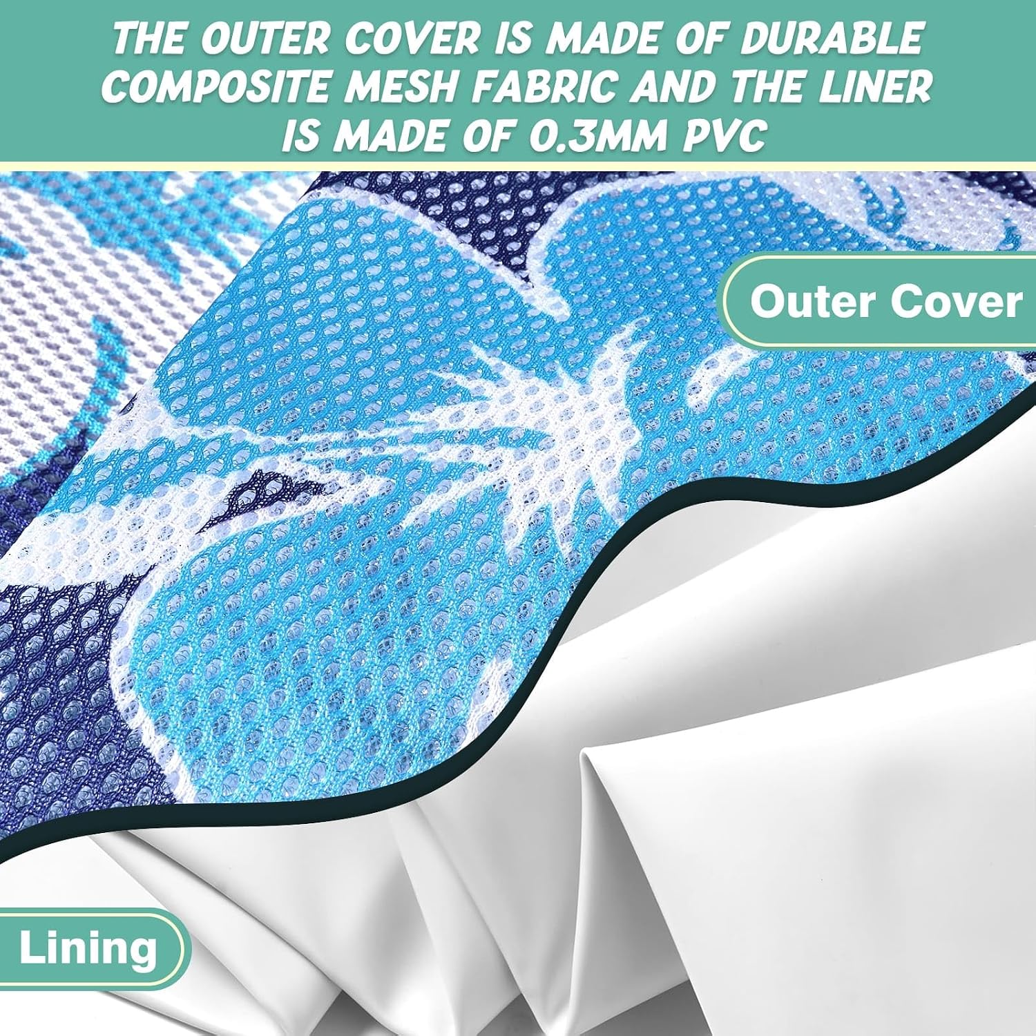 Detalle de WERNNSAI 2 Pack Inflatable Pool Noodles with Fabric Cover – tropical print