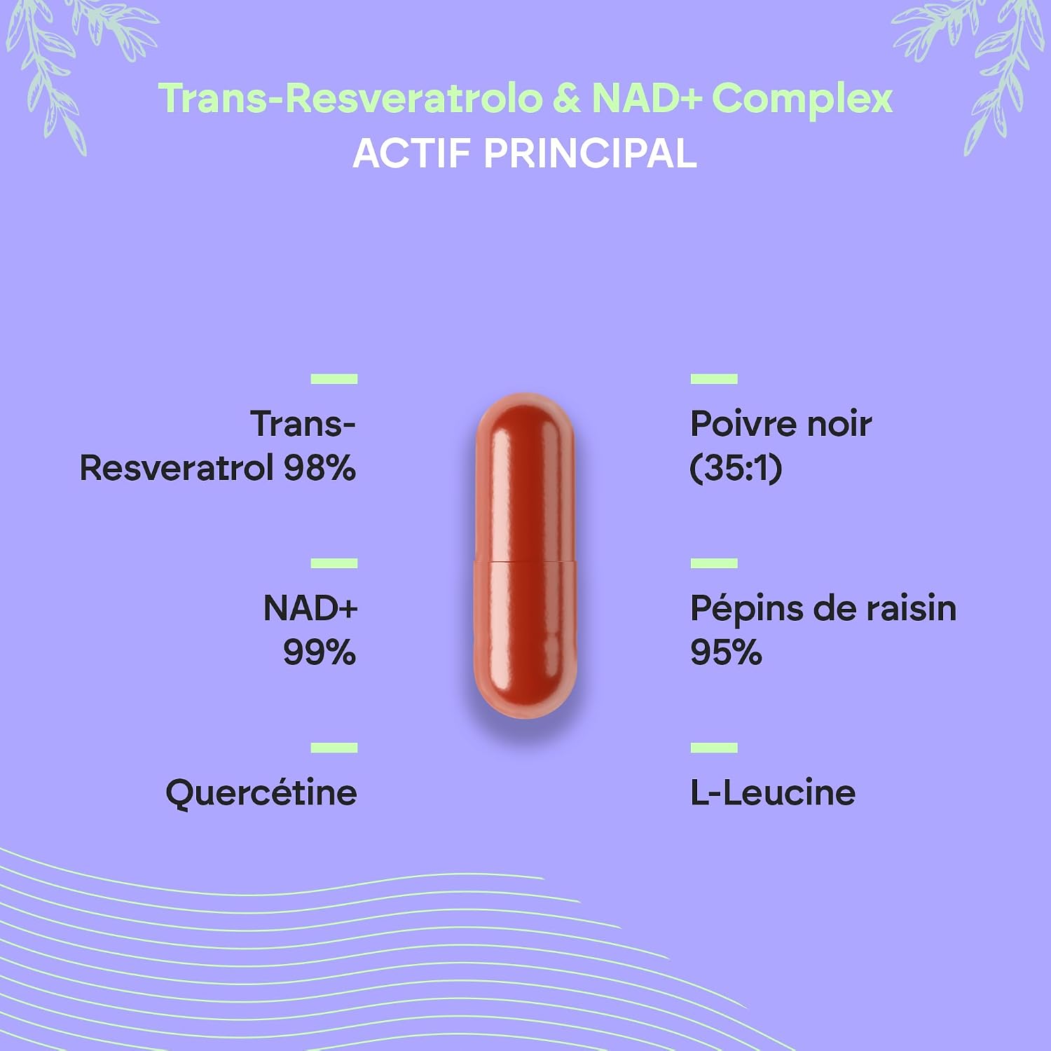 Detalle 2 de Nutralie Trans Resvératrol NAD+ Complex 686mg