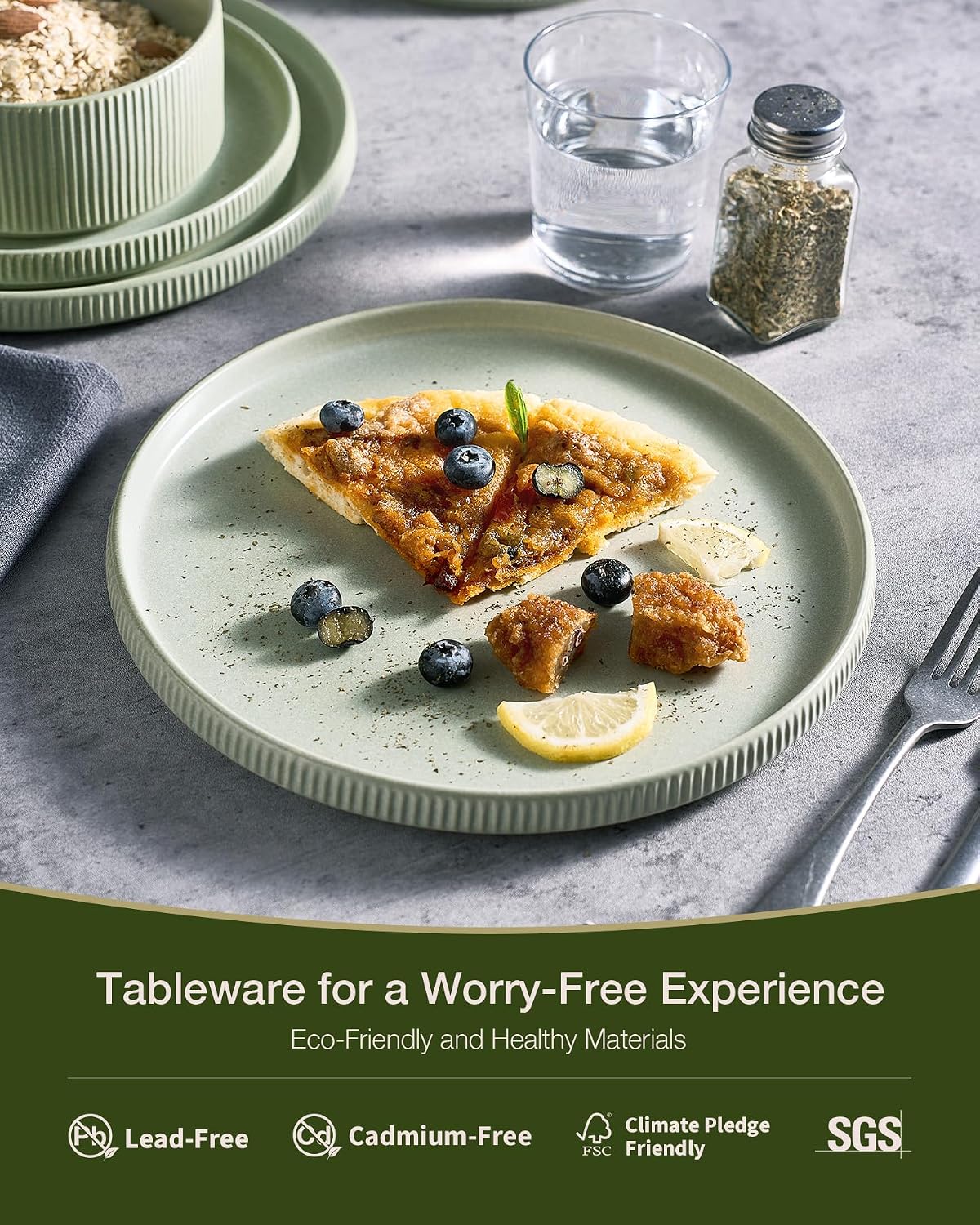 Thumbnail 3 de Famiware Star Dinnerware Set for 6 (18 pcs) Green Matte