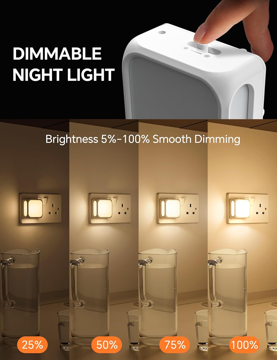 Detalle 2 de PURSNIC Night Light Plug‑in Wall 3000K LED 🌙