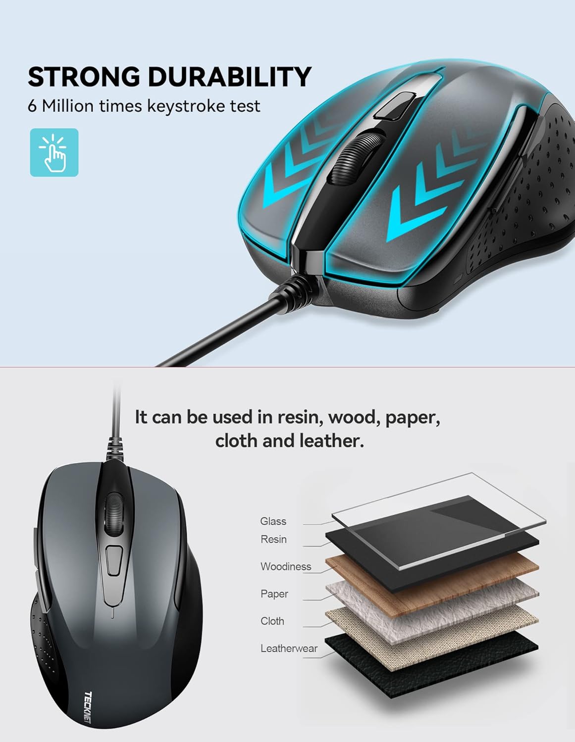Thumbnail 2 de TECKNET USB Wired Mouse 6400 DPI