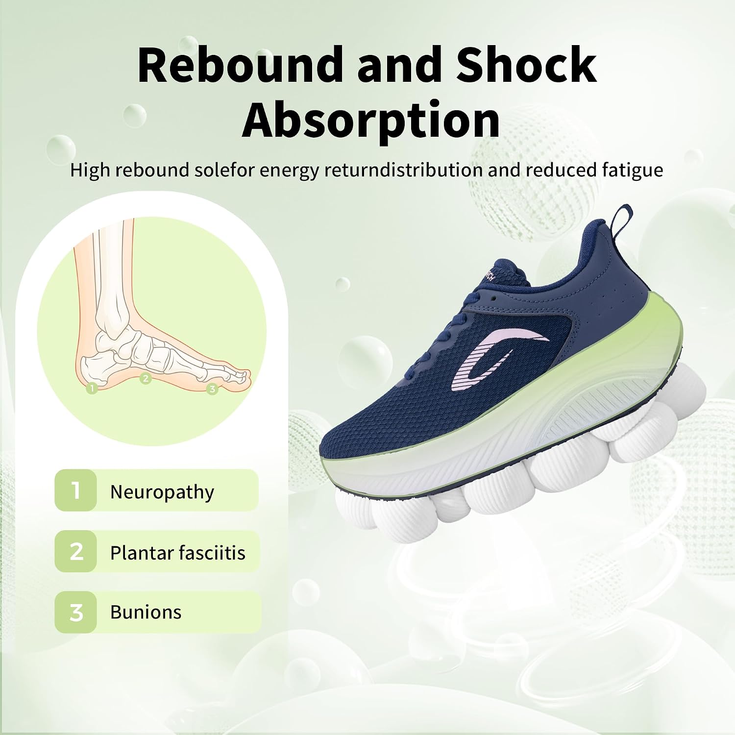 Detalle de W WINBET Walking Shoes, Wide Toe Box