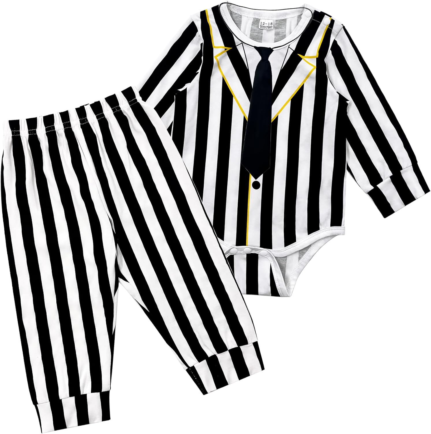 Detalle de Pezhiqun Baby Boys Striped Costume with Cotton Blend and Matching Tie
