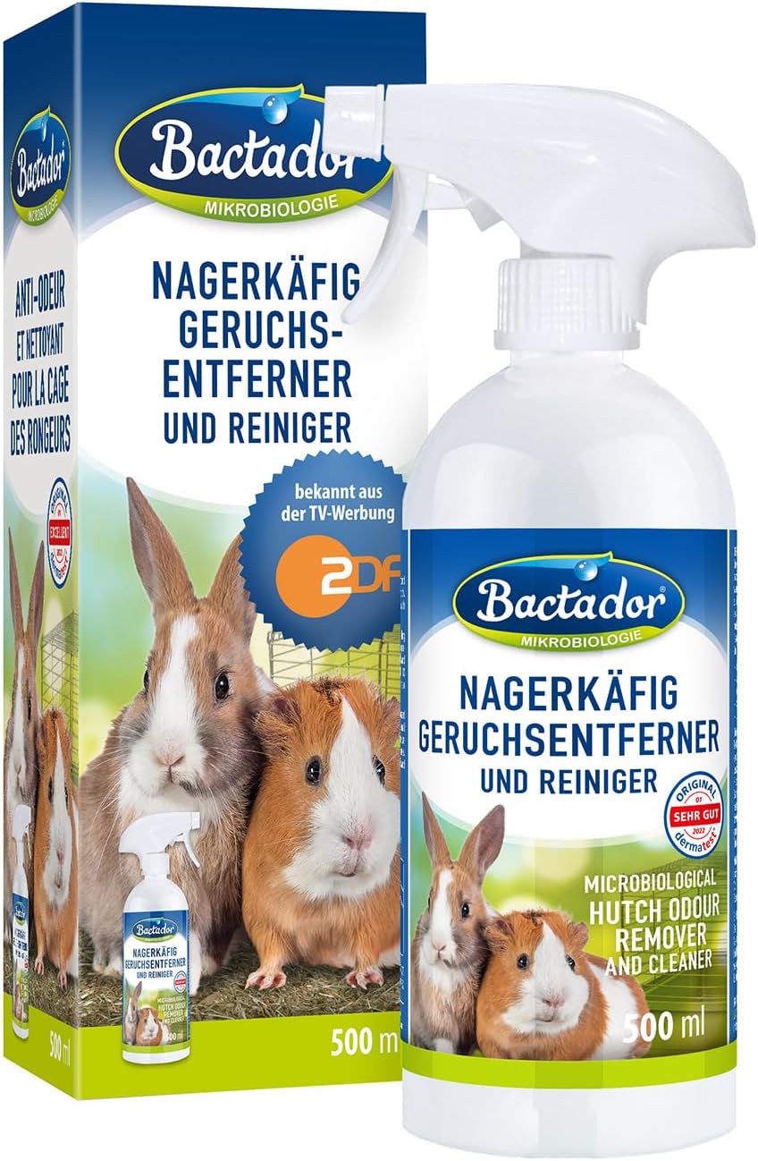 Bactador Enzymreiniger Nagerkäfig Spray 500ml – Geruchsentferner & Reiniger für Urin, Kot und Tiergerüche