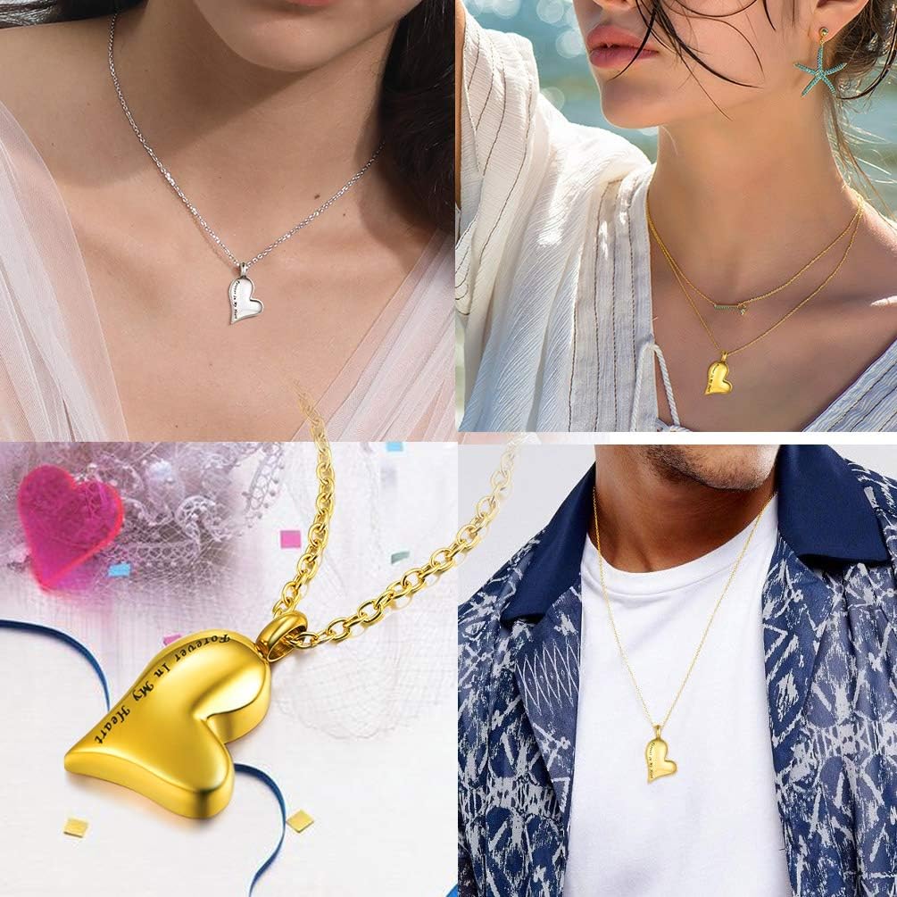 Thumbnail 1 de PROSTEEL collana con pendente scrigno per ceneri a forma di cuore Always in my Heart, acciaio inox 316L con lunghezza regolabile