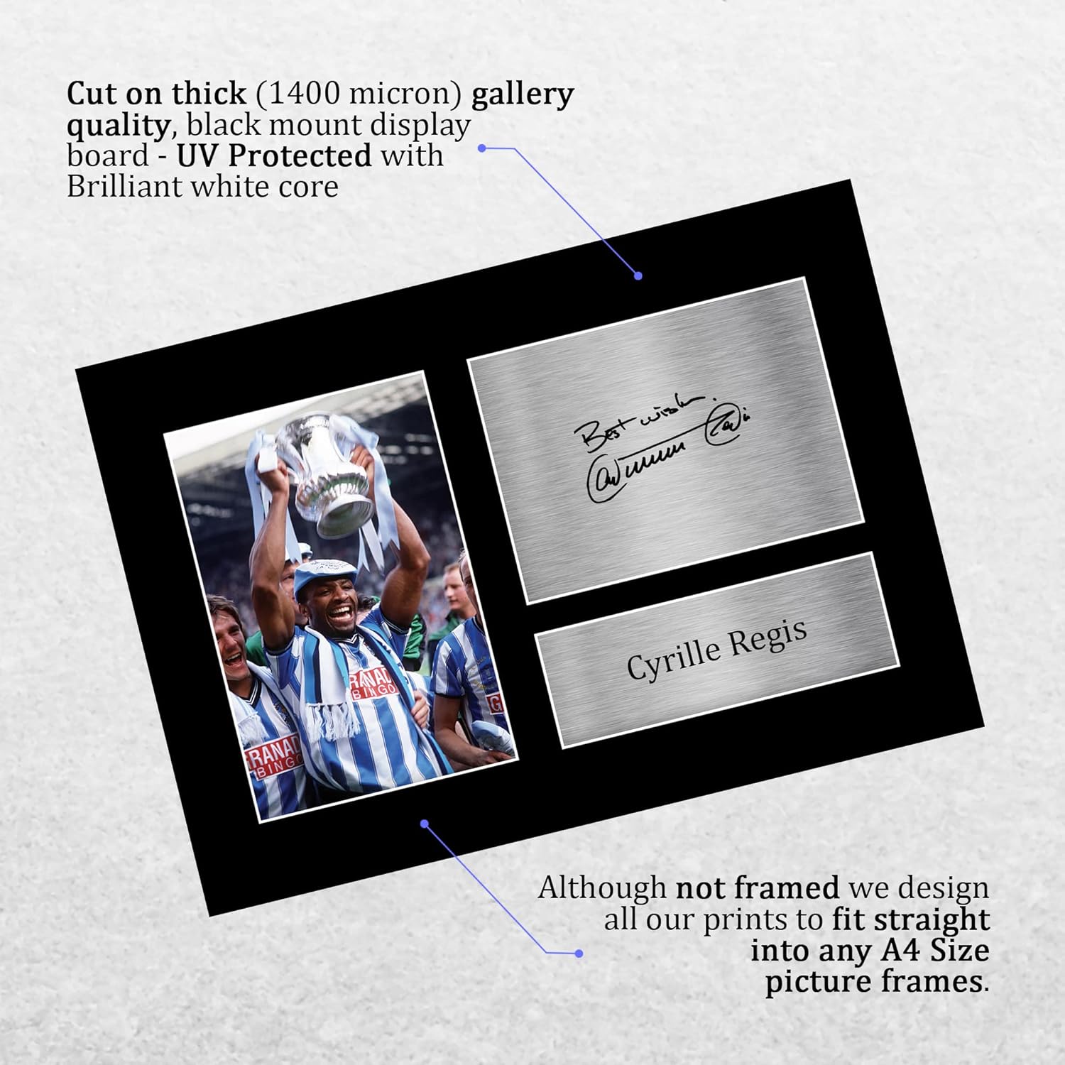 Thumbnail 2 de HWC Trading A4 Cyrille Regis Coventry City signed autograph picture print (unframed)