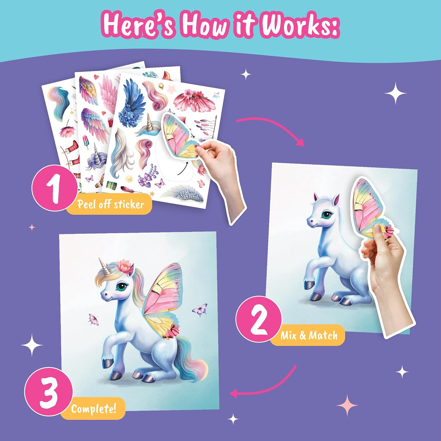 Detalle 2 de BSCOOL Sticker Dress Up Unicorn 250+ 🧚♀