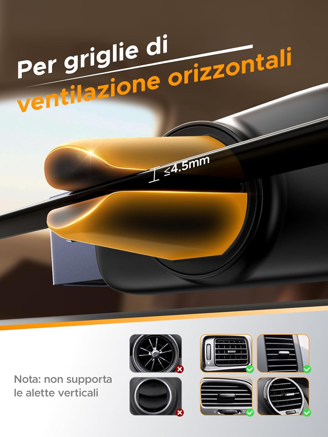 Thumbnail 3 de UGREEN Supporto Auto Clip per Cellulari 4,7–7,12"