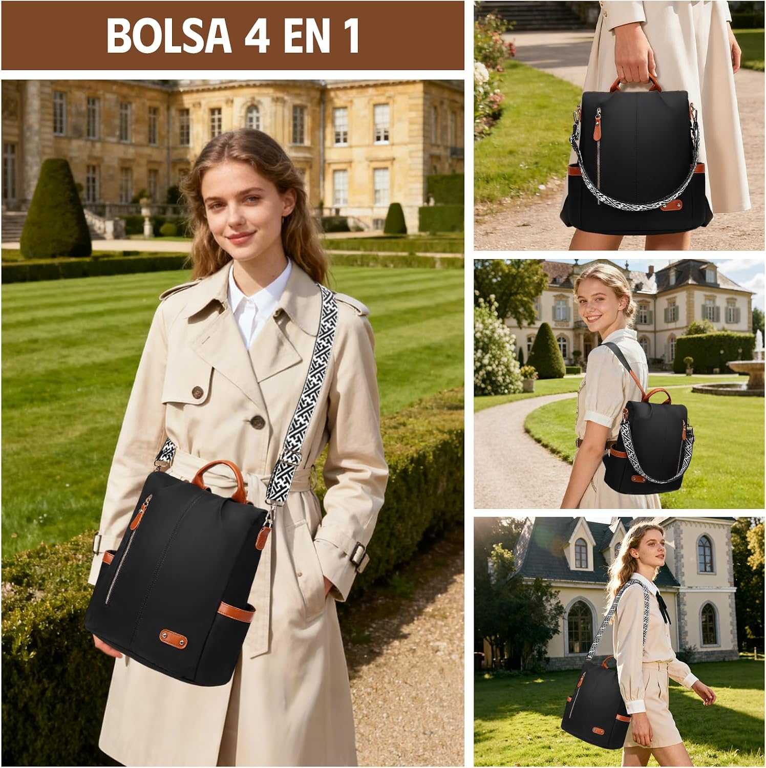 Thumbnail 4 de ONETOALL Bolso Mochila Mujer Antirrobo