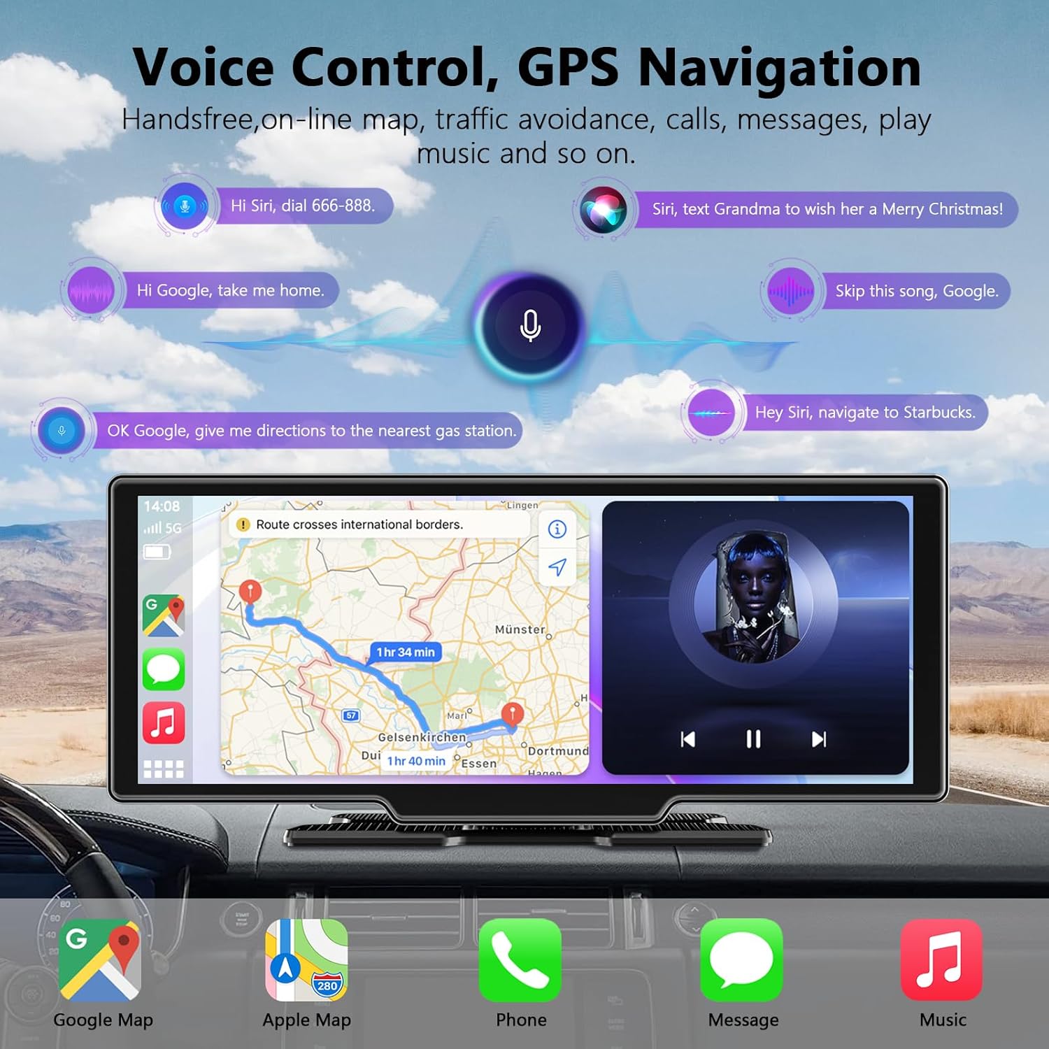 Detalle 2 de 10,26 Pulgadas Pantalla coche Carplay Android Auto