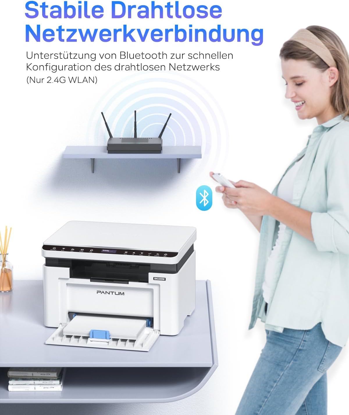 Thumbnail 2 de PANTUM BM2309W Laserdrucker 3-in-1 (Drucken, Scannen, Kopieren) mit WLAN, AirPrint & Mopria