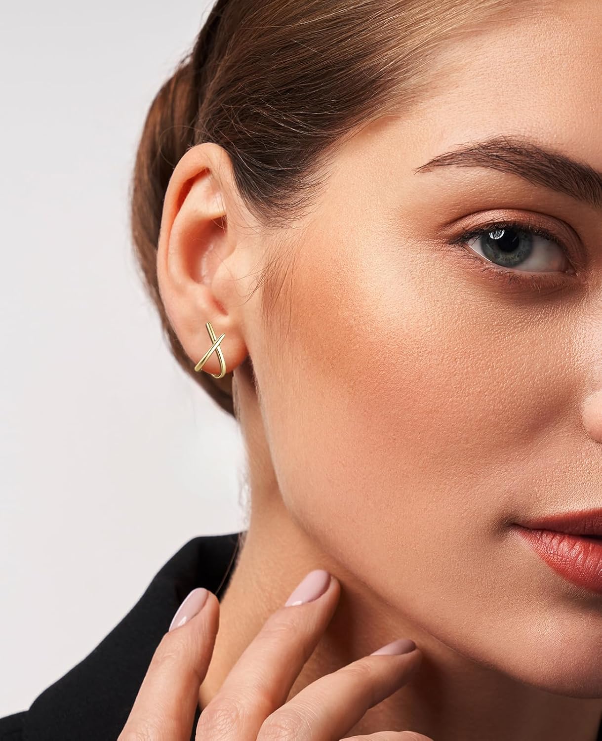 Thumbnail 3 de Emibele Gold Ohrstecker für Frauen – zierliche 14K vergoldete Studs mit 925-Sterlingsilber-Post