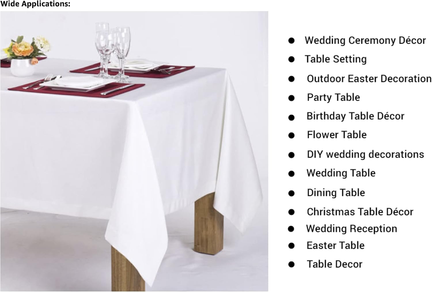 Detalle de AK TRADING CO. Polyester Tablecloth, 60 x 102 Inches