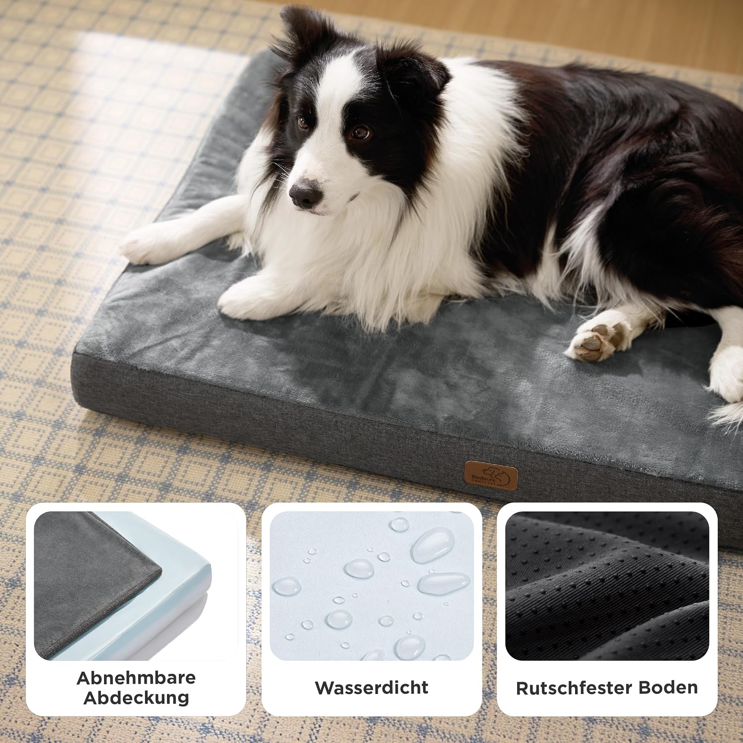 Detalle 2 de BEDSURE orthopädisches Hundekissen 89×56×8 cm