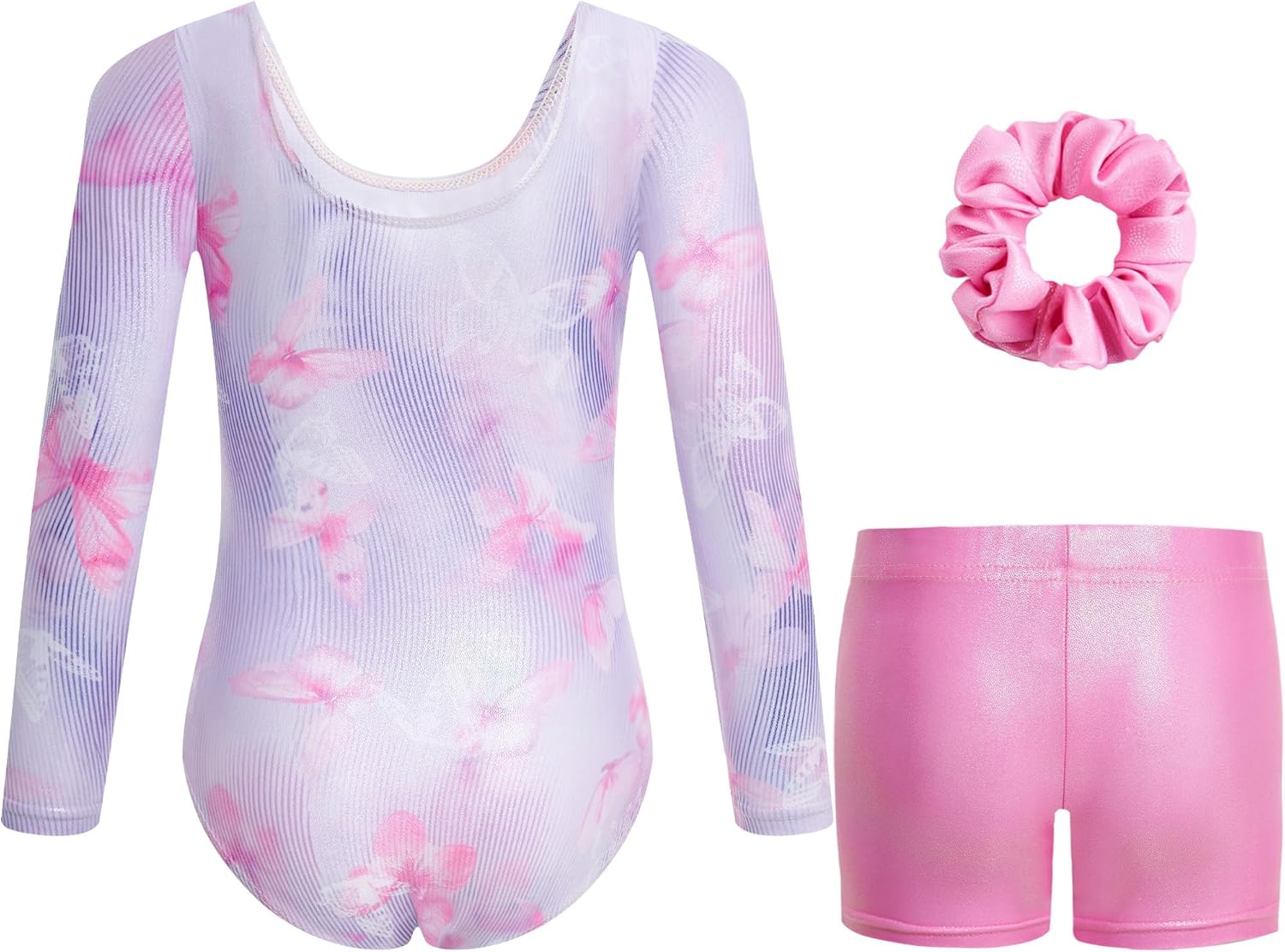 Thumbnail 1 de Gogokids Girls Three-Piece Gymnastics Leotards Set with Gradient Sparkle (3–12 Years)