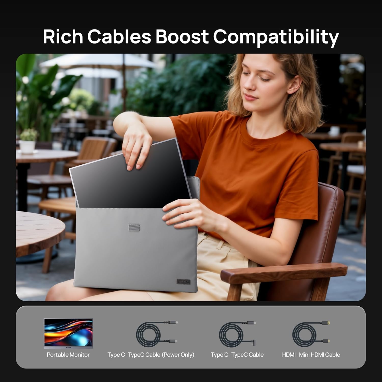 Thumbnail 6 de ARZOPA 16.1" Portable Monitor Z1C Grey — Full HD, 100% sRGB