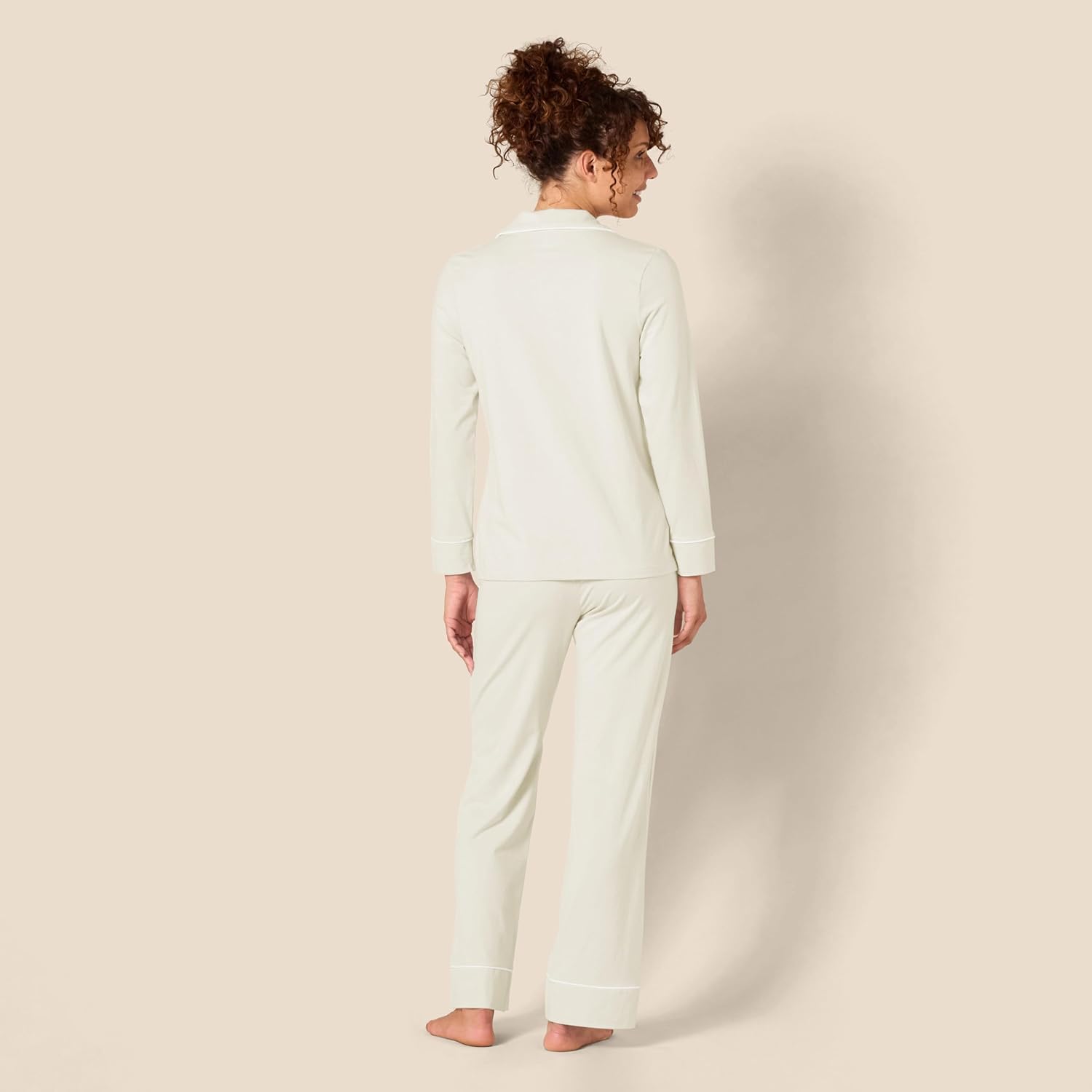 Thumbnail 1 de Amazon Essentials women’s cotton modal pyjama set with long-sleeve shirt and full-length bottoms