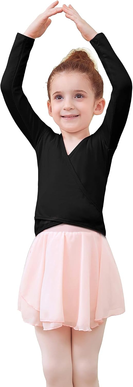 Detalle de Tancefair maglioncino/capelletto da balletto con incrocio in vita e bottoni incrociati per bambini e donne