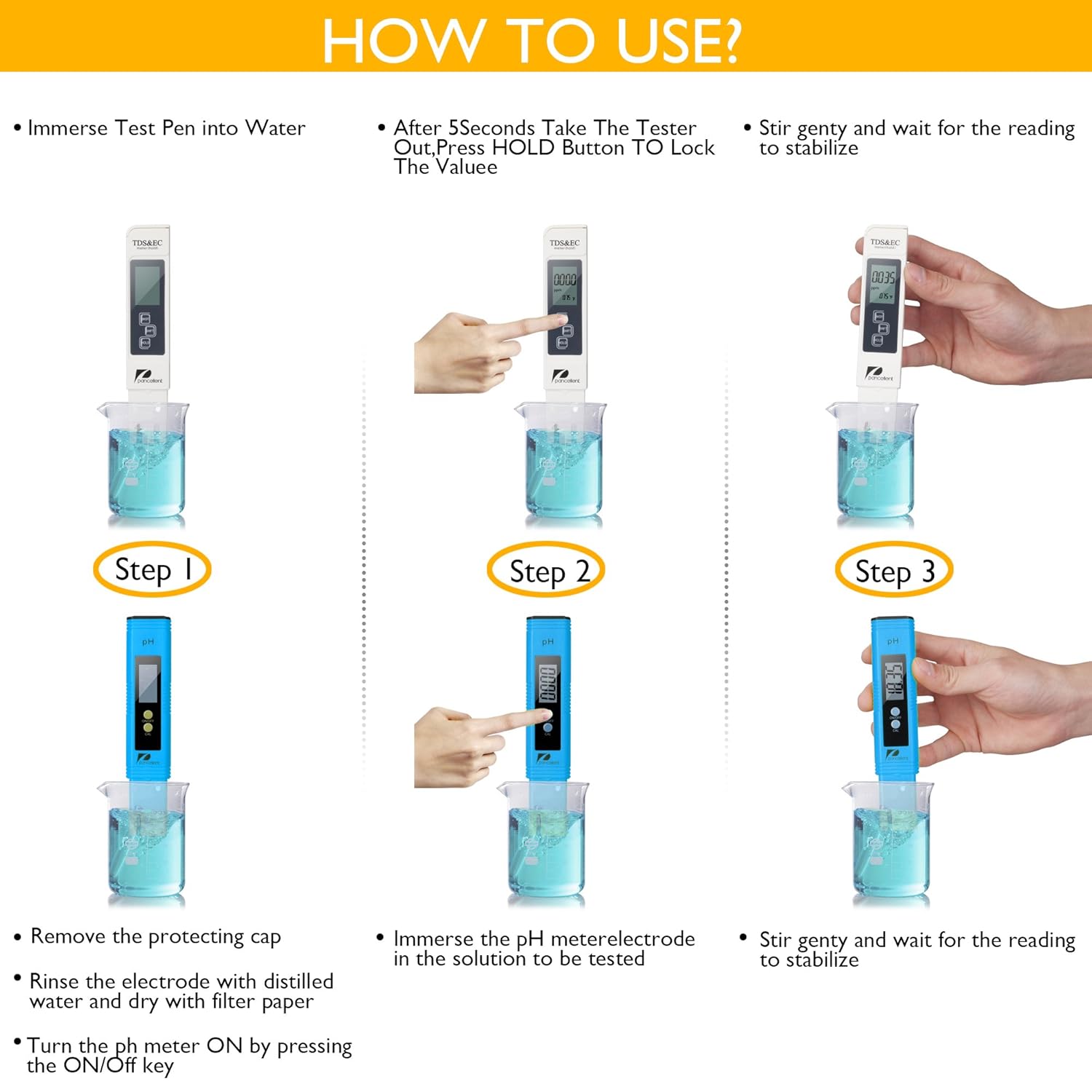 Thumbnail 5 de Misuratore 4 in 1 PH TDS EC Temperatura Blu