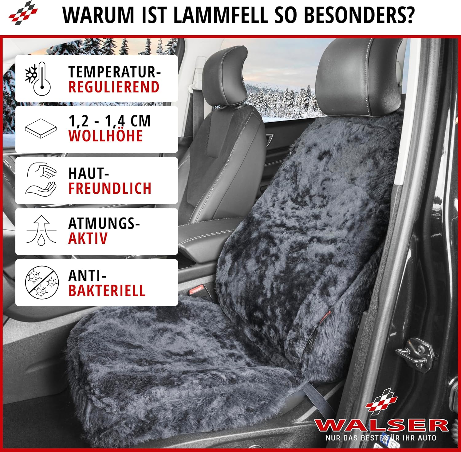Detalle 2 de Walser Trish Lammfell Sitzbezug 1 Stück