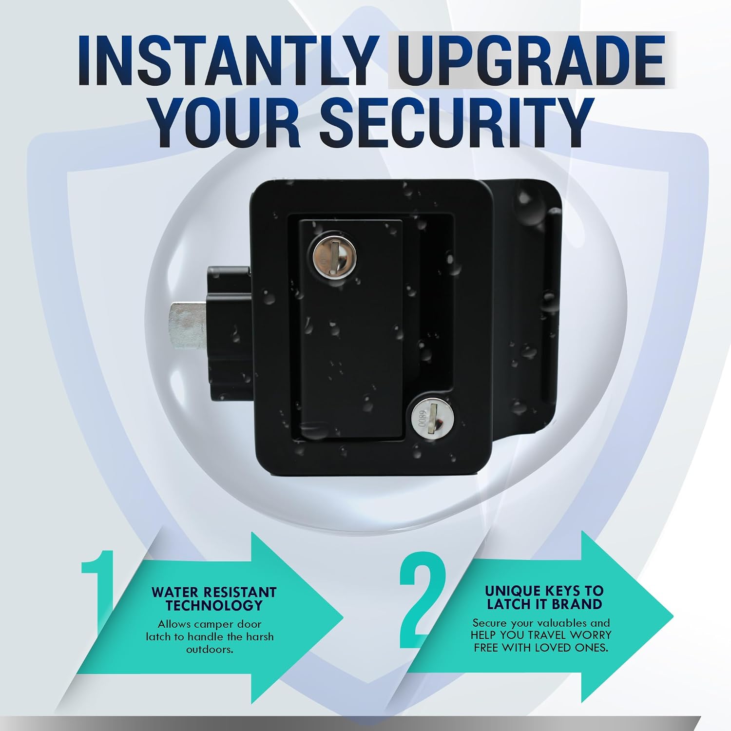 Detalle 2 de LATCH.IT Black RV Door Lock Replacement 2.75" ๐