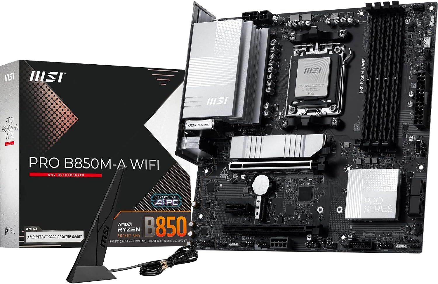 Detalle de MSI PRO B850M-A WiFi Motherboard